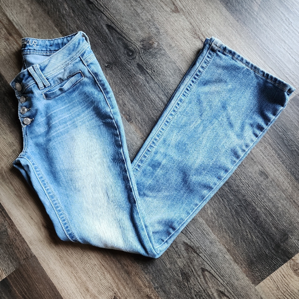 Almost Famous wide leg jeans Juniors sz 7